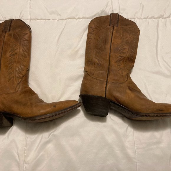 Vintage Justin Brown Oiled Leather Cowboy Boots L4935 - Women’s Size 7C - Picture 2 of 10